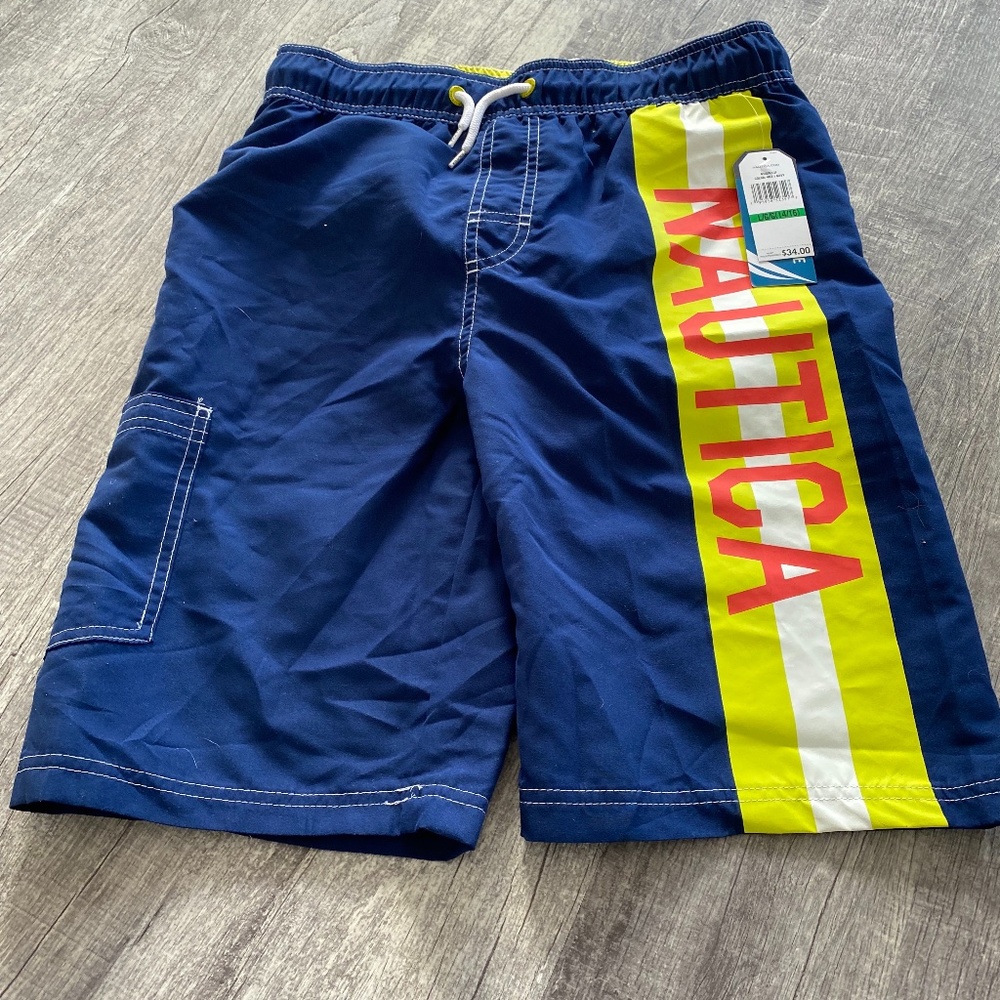 Nautica Boys Swim Trunk with UPF 50+ Sun Protection Large 14/16 NWT